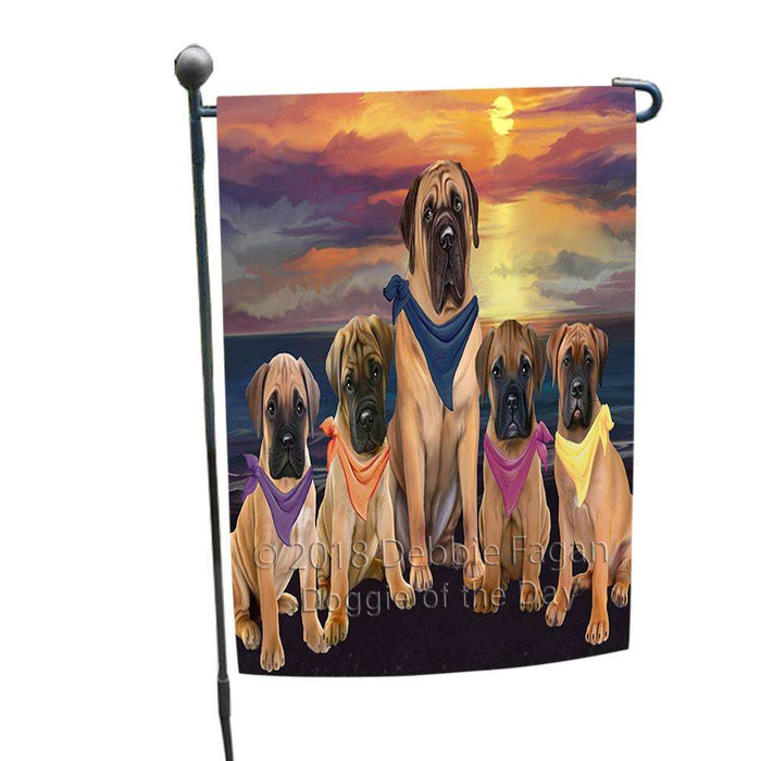 Family Sunset Portrait Bullmastiffs Dog Garden Flag GFLG50126