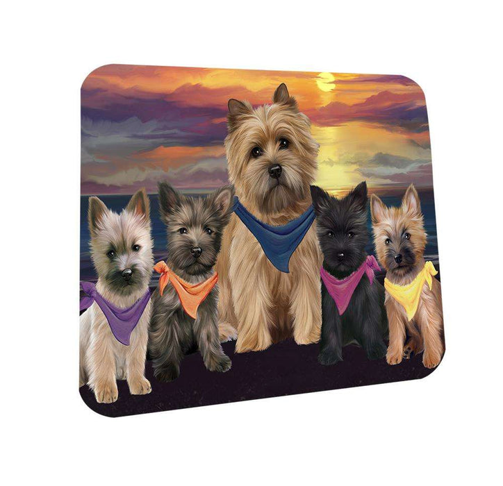 Family Sunset Portrait Cairn Terriers Dog Coasters Set of 4 CST50199
