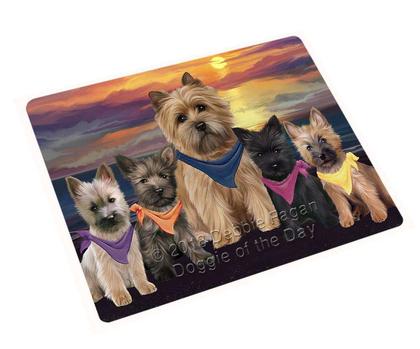 Family Sunset Portrait Cairn Terriers Dog Cutting Board C54762