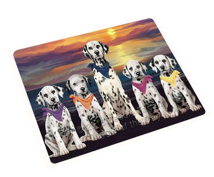 Family Sunset Portrait Dalmatians Dog Cutting Board C54783