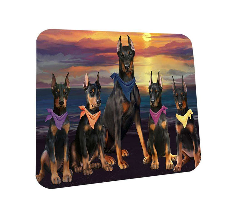Family Sunset Portrait Doberman Pinschers Dog Coasters Set of 4 CST50207