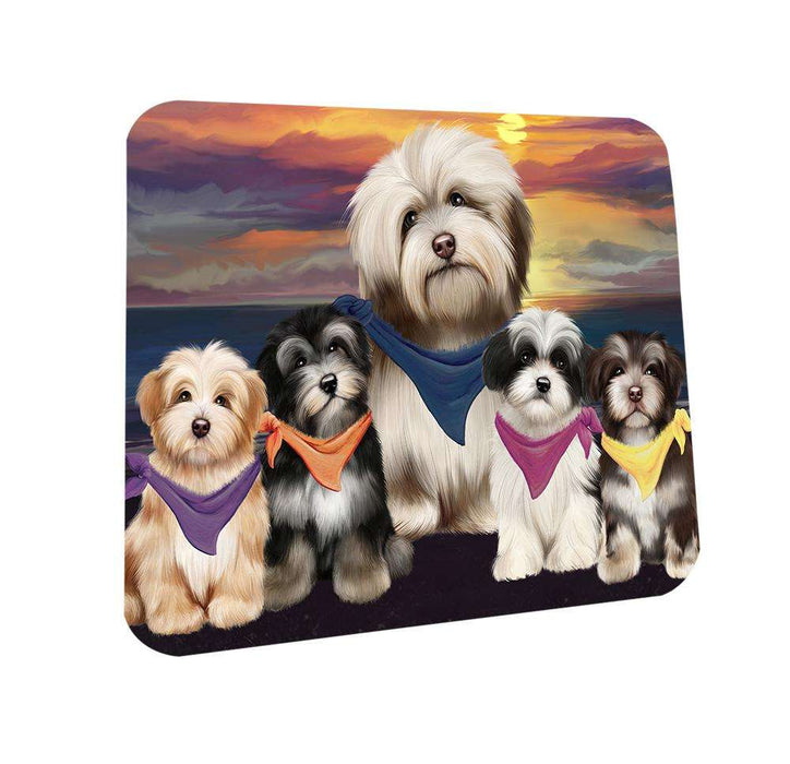 Family Sunset Portrait Havaneses Dog Coasters Set of 4 CST50212