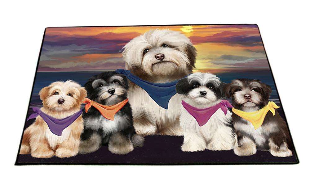 Family Sunset Portrait Havaneses Dog Floormat FLMS50499
