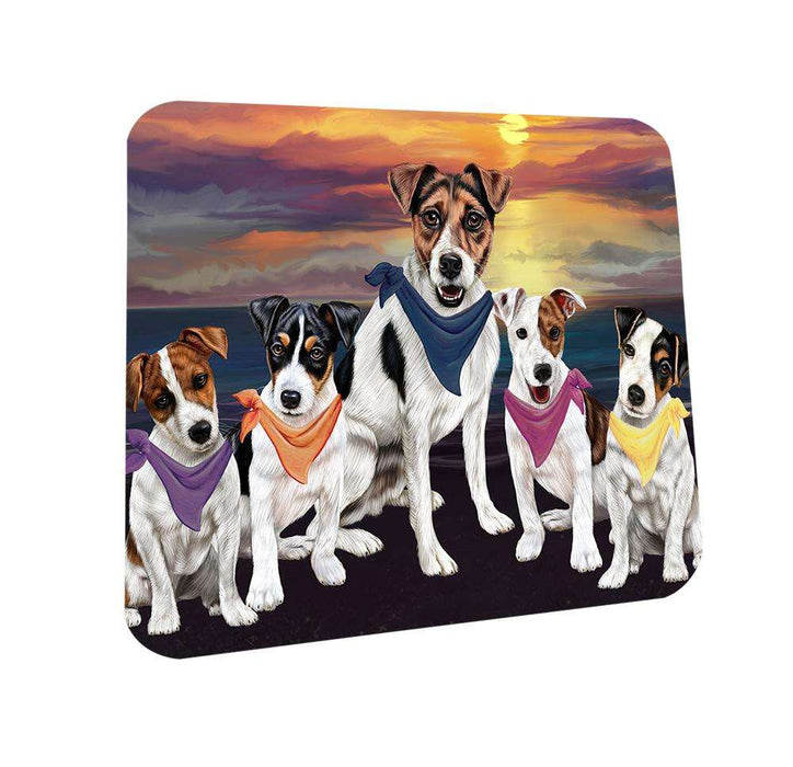 Family Sunset Portrait Jack Russell Terriers Dog Coasters Set of 4 CST50213