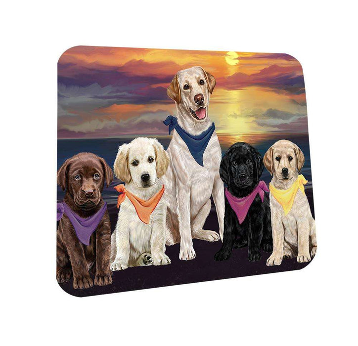 Family Sunset Portrait Labrador Retrievers Dog Coasters Set of 4 CST50214