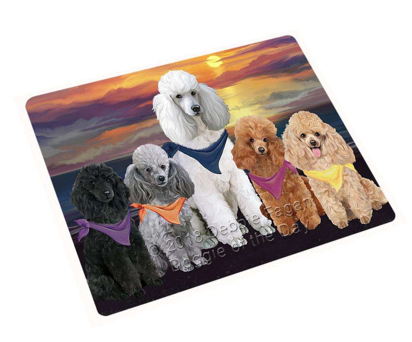 Family Sunset Portrait Poodles Dog Cutting Board C54834