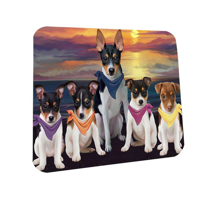 Family Sunset Portrait Rat Terriers Dog Coasters Set of 4 CST50225