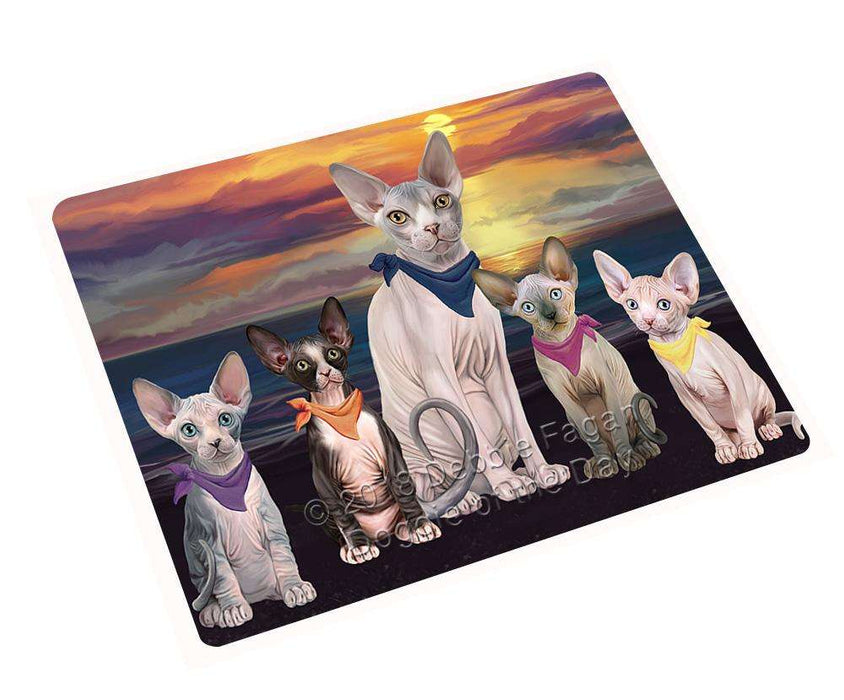 Family Sunset Portrait Sphynx Cats Cutting Board C61572
