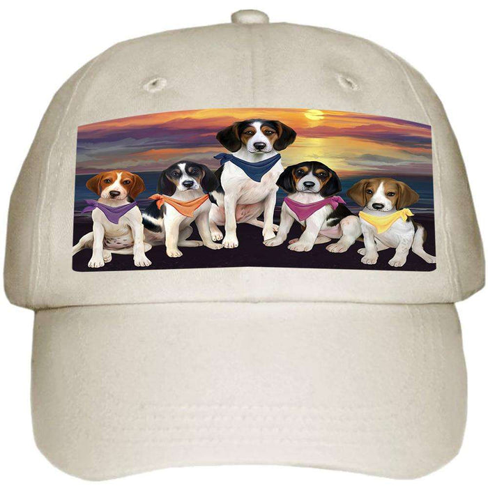 Family Sunset Portrait Treeing Walker Coonhounds Dog Ball Hat Cap HAT54588