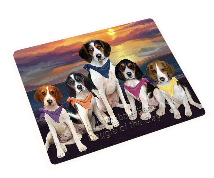Family Sunset Portrait Treeing Walker Coonhounds Dog Blanket BLNKT68646