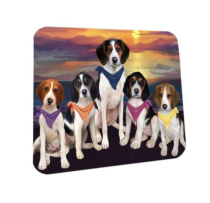 Family Sunset Portrait Treeing Walker Coonhounds Dog Coasters Set of 4 CST50238