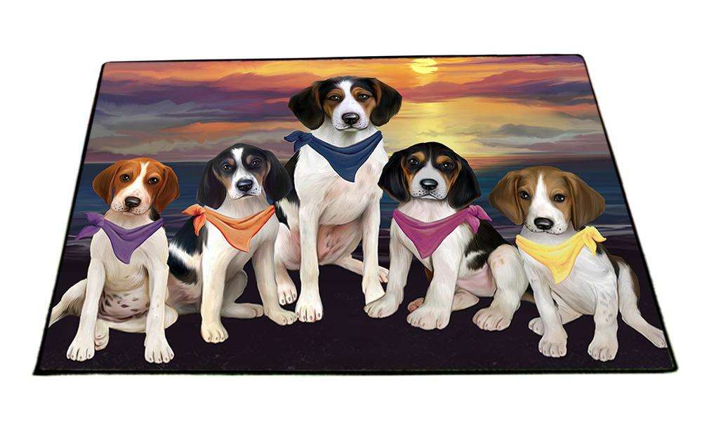 Family Sunset Portrait Treeing Walker Coonhounds Dog Floormat FLMS50577