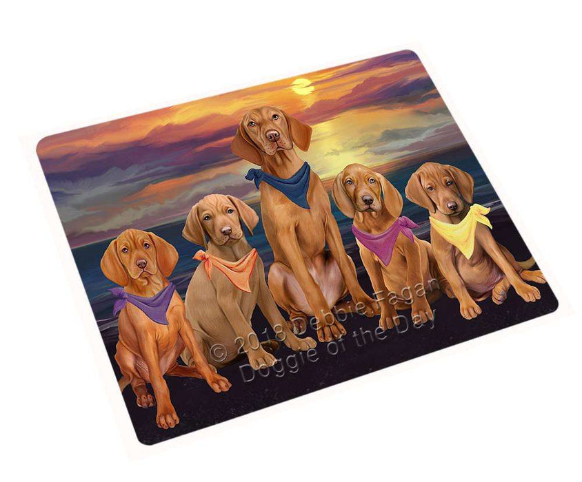 Family Sunset Portrait Vizslas Dog Blanket BLNKT68655