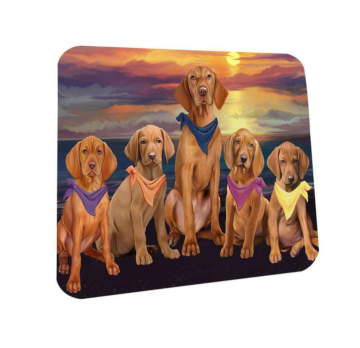 Family Sunset Portrait Vizslas Dog Coasters Set of 4 CST50239