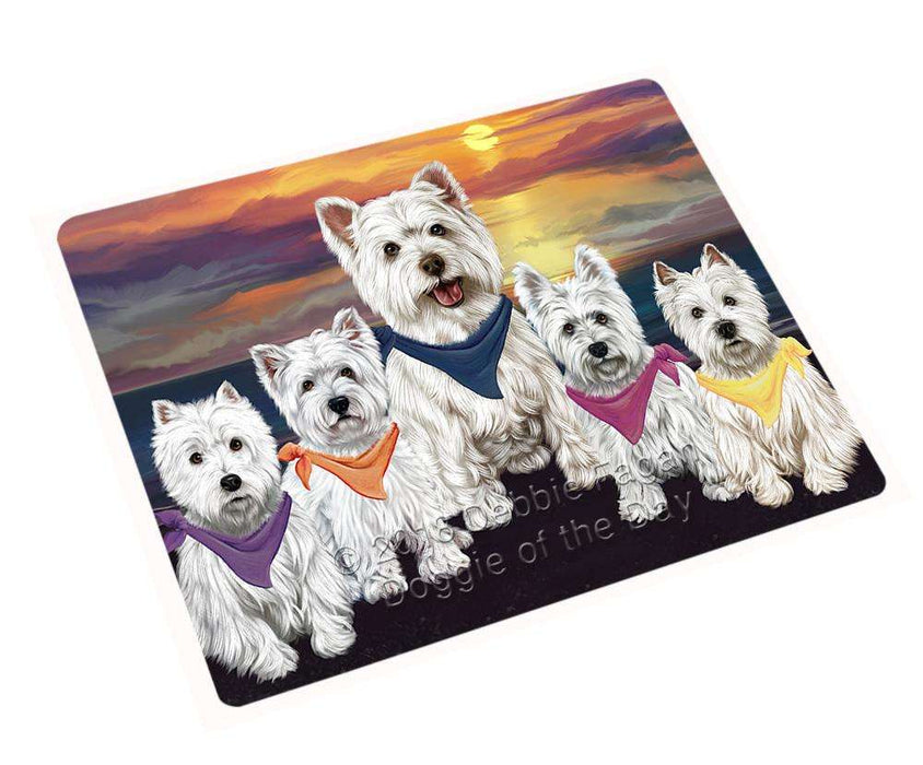 Family Sunset Portrait West Highland White Terriers Dog Blanket BLNKT68673