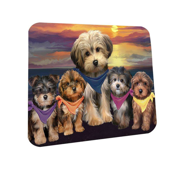 Family Sunset Portrait Yorkipoos Dog Coasters Set of 4 CST50242