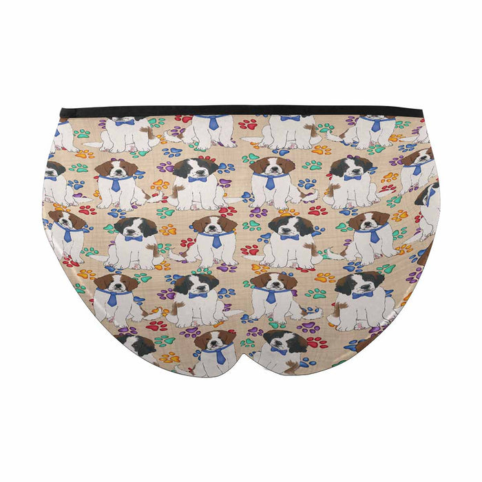 Saint Bernard Dogs Blue  Women&#039;s High Waist Briefs (Model L26)