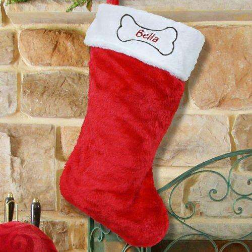 Festive Dog Treat Red Holiday Christmas Stocking