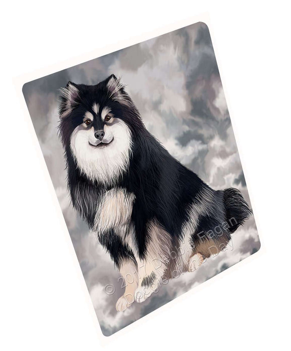 Finnish Lapphund Dog Art Portrait Print Woven Throw Sherpa Plush Fleece Blanket
