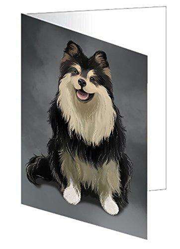 Finnish Lapphund Dog Handmade Artwork Assorted Pets Greeting Cards and Note Cards with Envelopes for All Occasions and Holiday Seasons