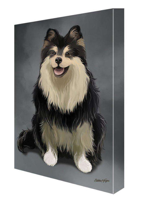Finnish Lapphund Dog Painting Printed on Canvas Wall Art Signed