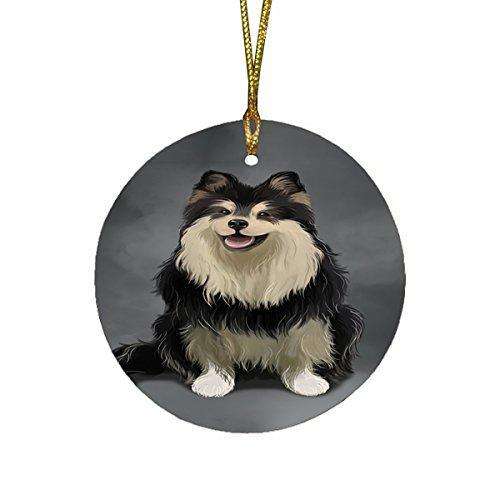 Finnish Lapphund Dog Round Christmas Ornament