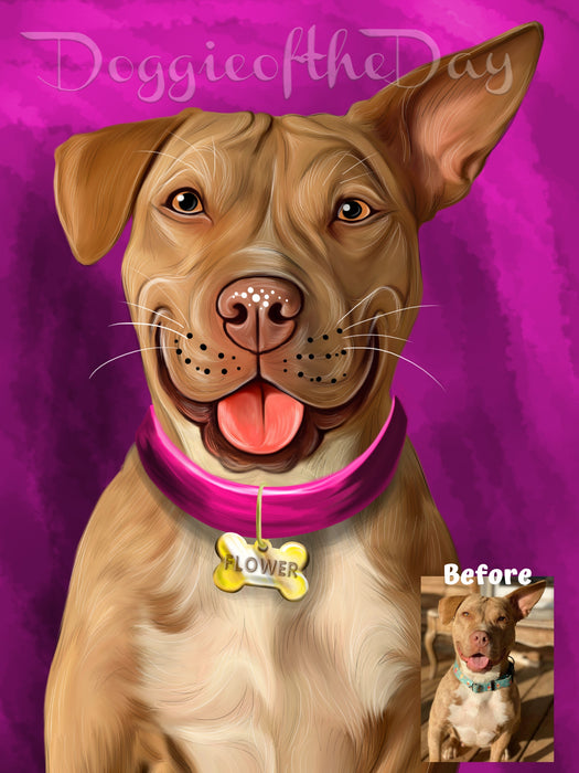 Digital Painting PERSONALIZED PET PORTRAIT! Custom Pet Dog or Cat Art