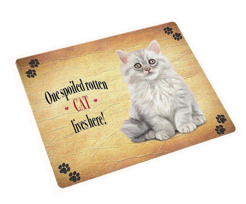 Fluffy Longhair Spoiled Rotten Cat Large Refrigerator / Dishwasher Magnet 11.5" x 17.6"