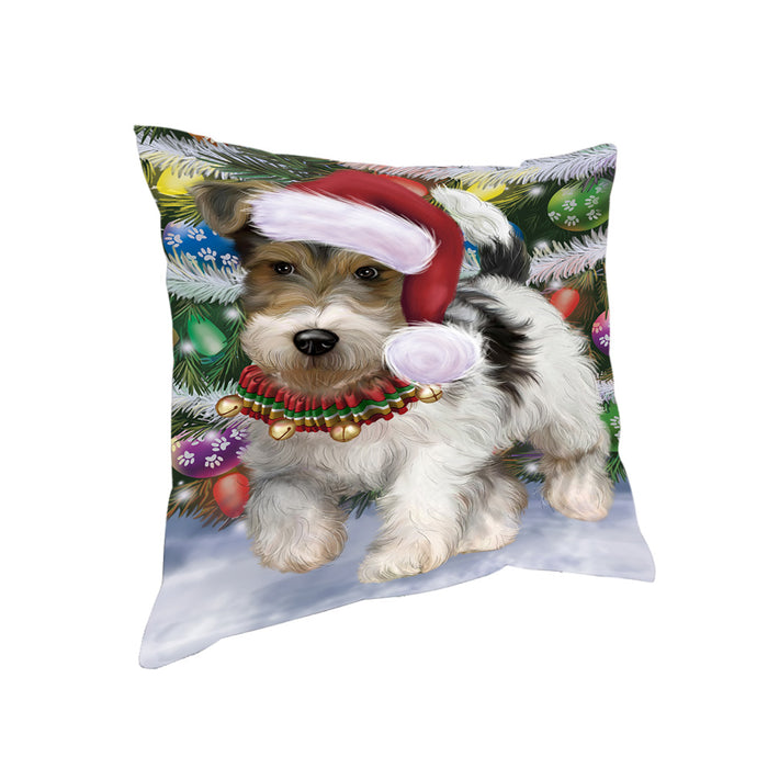 Trotting in the Snow Fox Terrier Dog Pillow with Top Quality High-Resolution Images - Ultra Soft Pet Pillows for Sleeping - Reversible & Comfort - Ideal Gift for Dog Lover - Cushion for Sofa Couch Bed - 100% Polyester, PILA91045