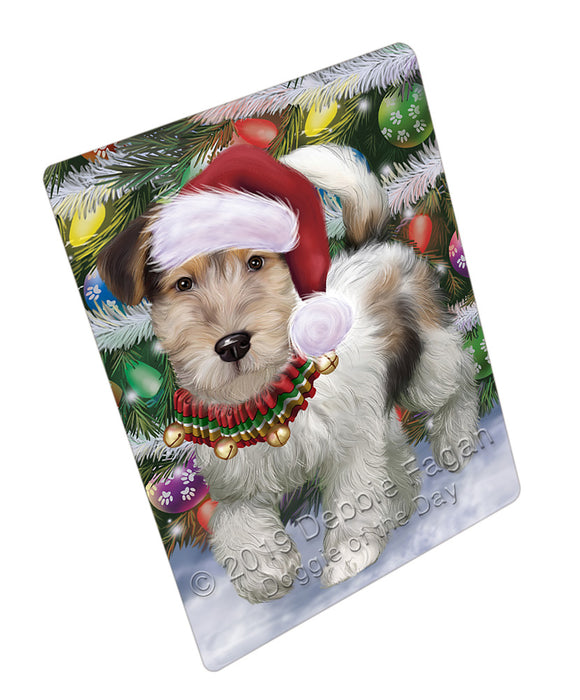 Trotting in the Snow Fox Terrier Dog Cutting Board - For Kitchen - Scratch & Stain Resistant - Designed To Stay In Place - Easy To Clean By Hand - Perfect for Chopping Meats, Vegetables, CA81426