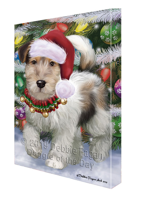 Trotting in the Snow Fox Terrier Dog Canvas Print Wall Art Décor CVS141578