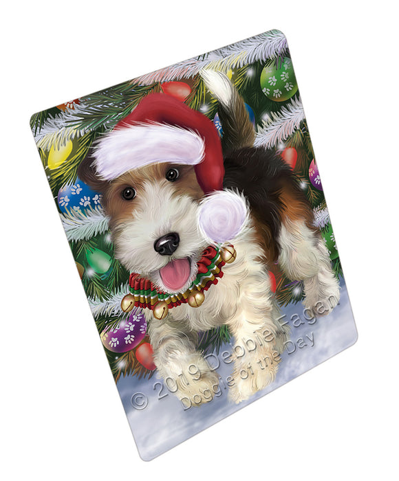 Trotting in the Snow Fox Terrier Dog Cutting Board - For Kitchen - Scratch & Stain Resistant - Designed To Stay In Place - Easy To Clean By Hand - Perfect for Chopping Meats, Vegetables, CA81428