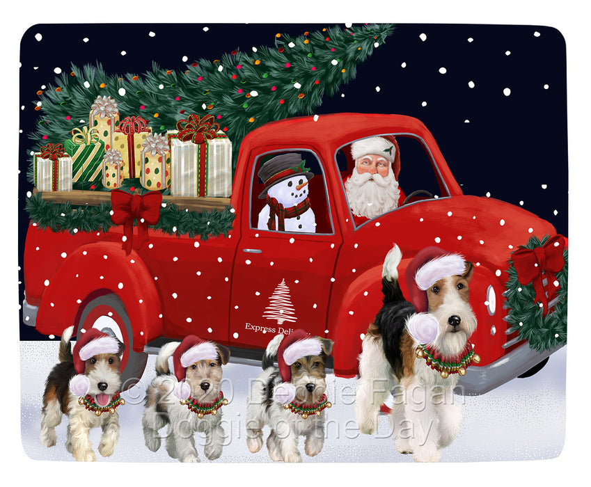 Christmas Express Delivery Red Truck Running Fox Terrier Dogs Blanket BLNKT141813