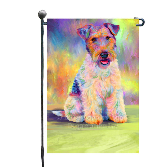 Personalized Paradise Wave Fox Terrier Dog Custom Garden Flags GFLG-DOTD-A60035