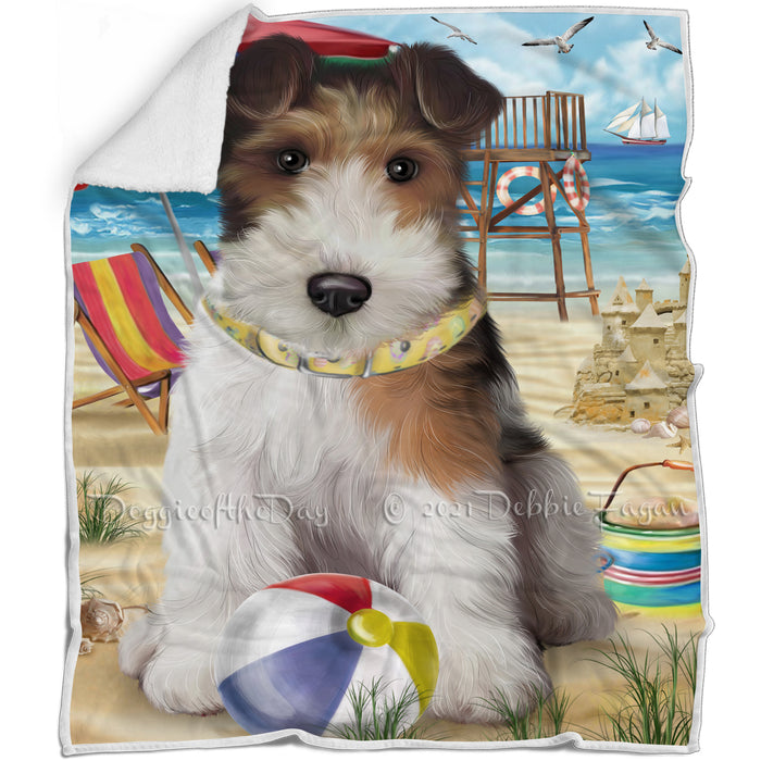 Pet Friendly Beach Fox Terrier Dog Blanket BLNKT65937