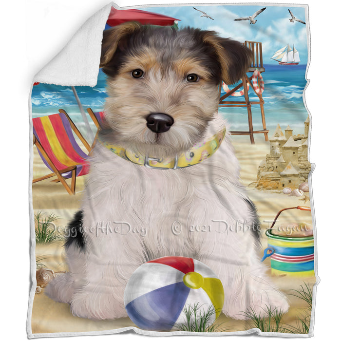 Pet Friendly Beach Fox Terrier Dog Blanket BLNKT65946