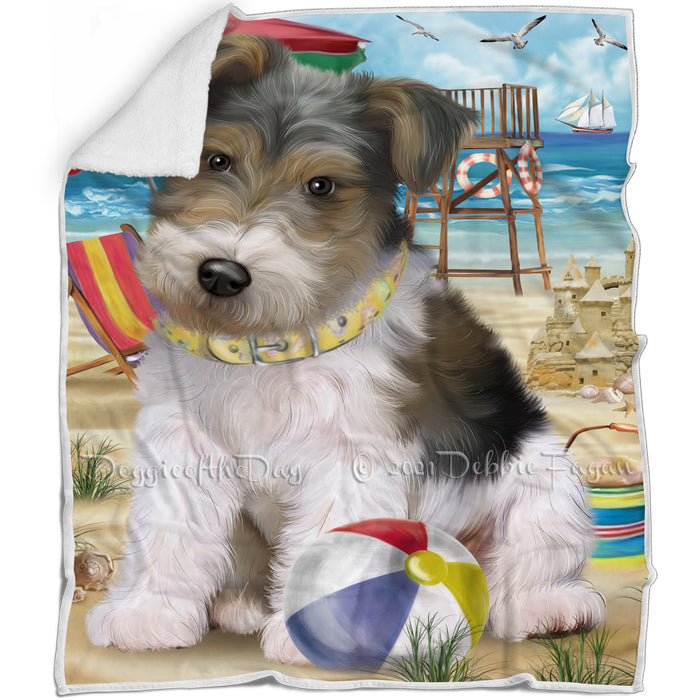 Pet Friendly Beach Fox Terrier Dog Blanket BLNKT65955