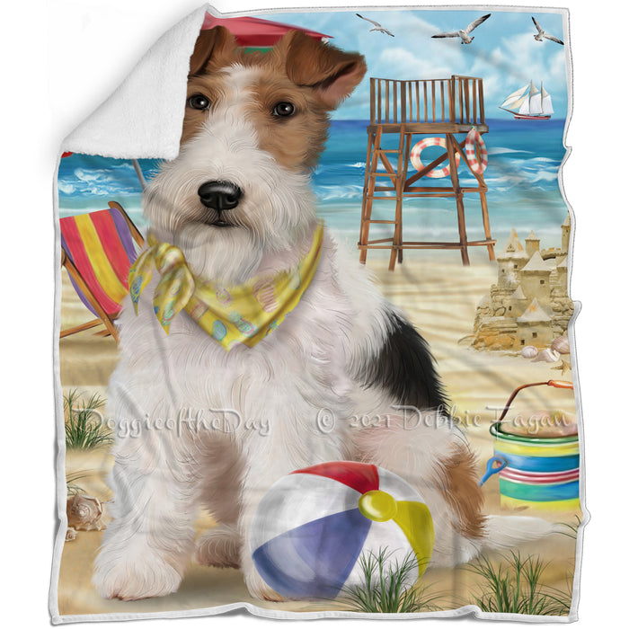 Pet Friendly Beach Fox Terrier Dog Blanket BLNKT65964