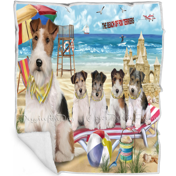 Pet Friendly Beach Fox Terriers Dog Blanket BLNKT65919