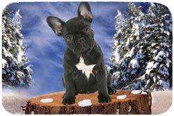 French Bulldog Black Winter Tempered Cutting Board