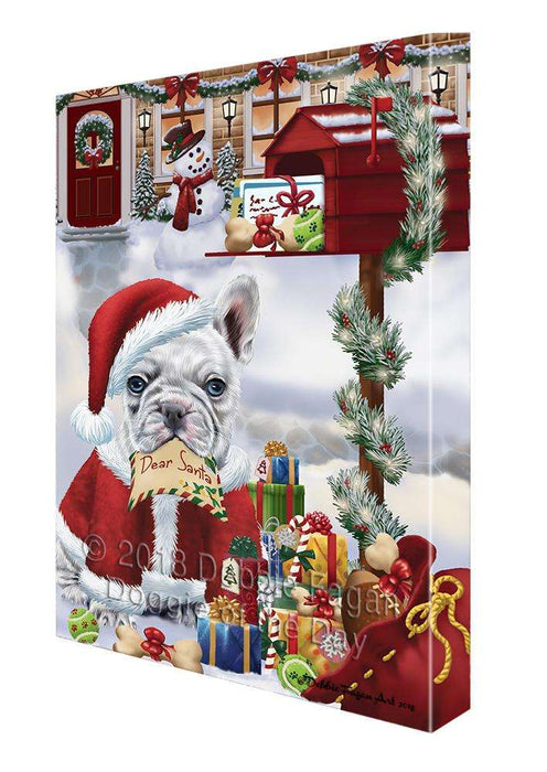 French Bulldog Dear Santa Letter Christmas Holiday Mailbox Canvas Print Wall Art Décor CVS102941