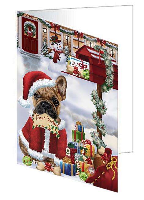 French Bulldog Dear Santa Letter Christmas Holiday Mailbox Handmade Artwork Assorted Pets Greeting Cards and Note Cards with Envelopes for All Occasions and Holiday Seasons GCD65723