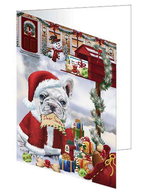 French Bulldog Dear Santa Letter Christmas Holiday Mailbox Handmade Artwork Assorted Pets Greeting Cards and Note Cards with Envelopes for All Occasions and Holiday Seasons GCD65726