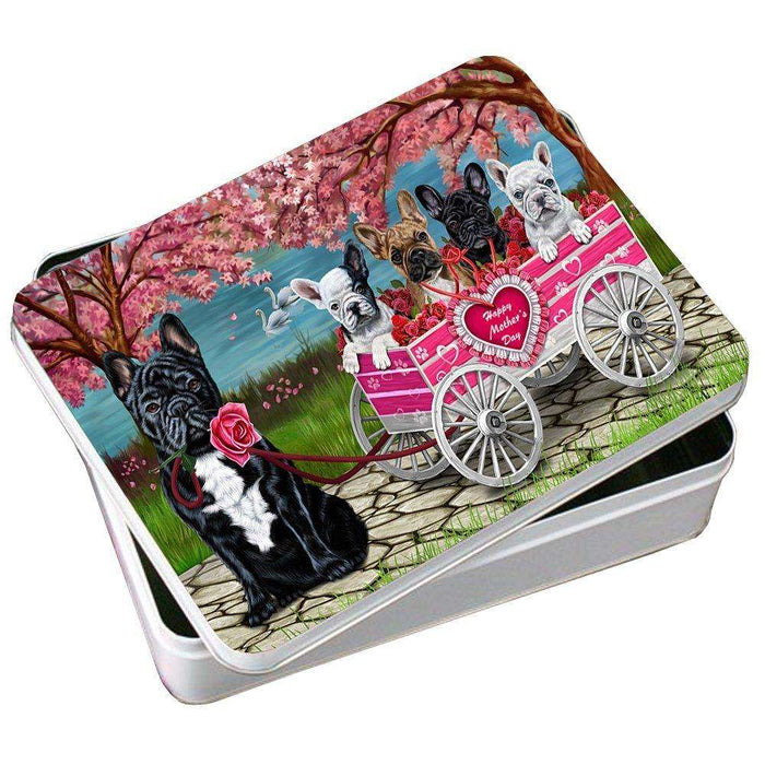 French Bulldog Dog with Puppies Mother's Day Photo Tin