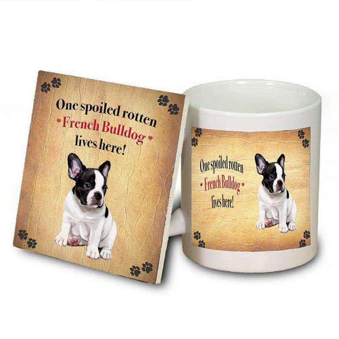 French Bulldog Spoiled Rotten Dog Coaster and Mug Combo Gift Set