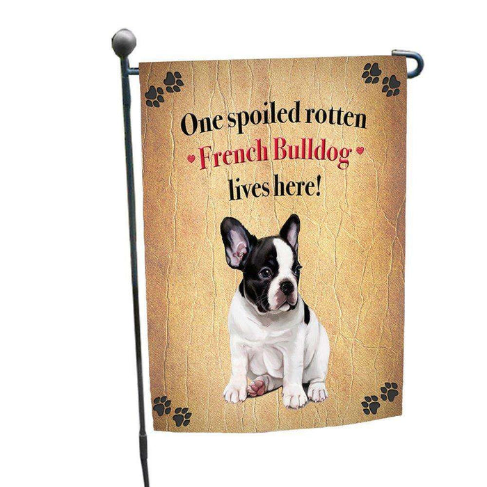 French Bulldog Spoiled Rotten Dog Garden Flag