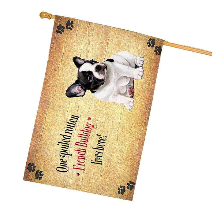 French Bulldog Spoiled Rotten Dog House Flag