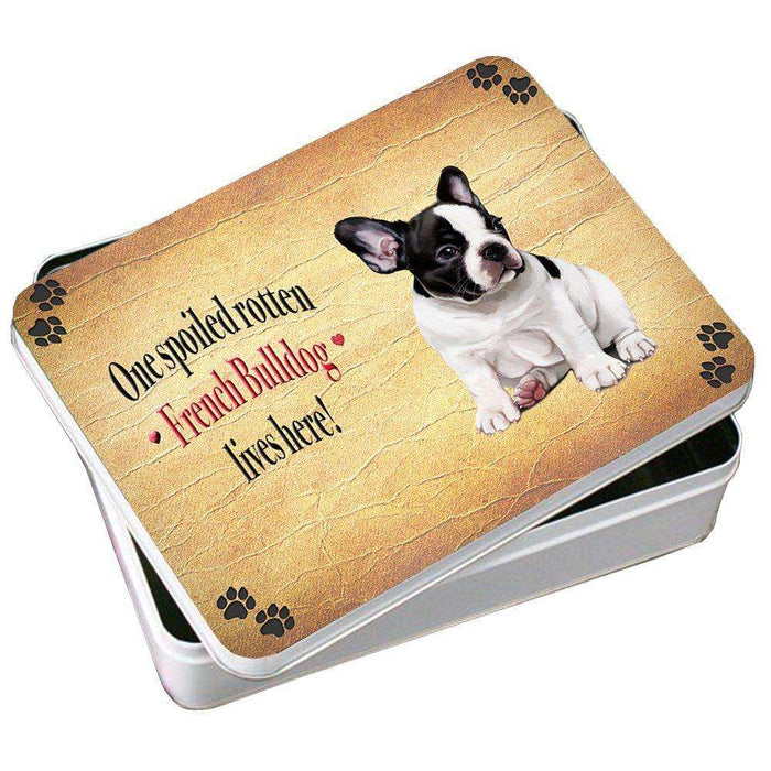 French Bulldog Spoiled Rotten Dog Photo Storage Tin