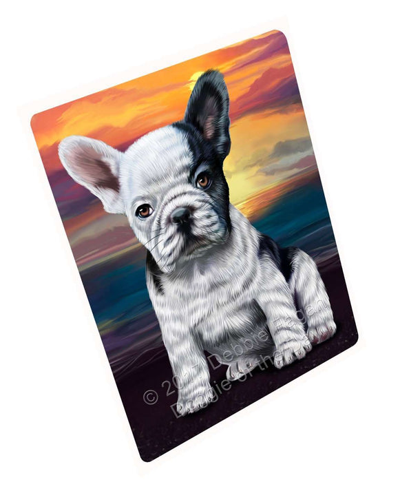 French Bulldogs Dog Art Portrait Print Woven Throw Sherpa Plush Fleece Blanket