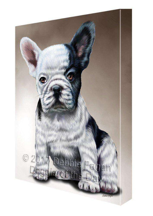 French Bulldogs Dog Painting Printed on Canvas Wall Art Signed